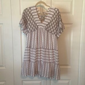 Striped v-neck dress